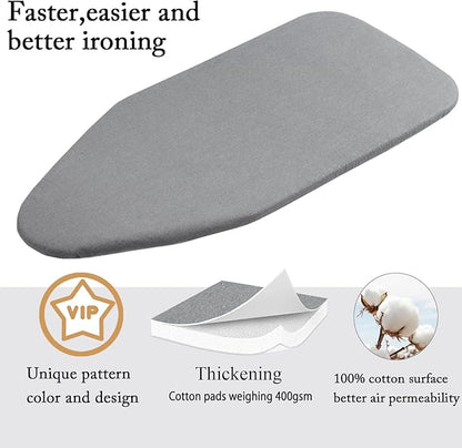 Small Ironing Board Cover Scorch Resistant, Table top Ironing Cover with Padding Heat Reflective Heavy Duty Pad(Grey, 12.5"x32")
