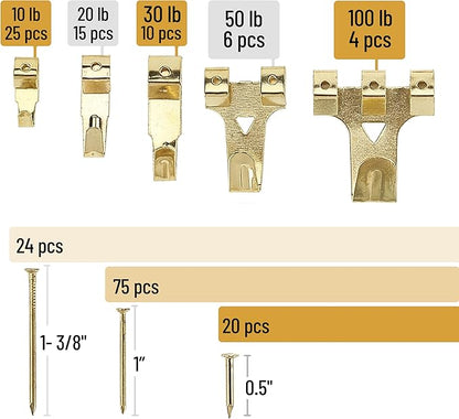 Mr. Pen- Picture Hanging Kit, 220pc, Picture Hangers, Nails for Hanging Pictures, Wall Hangers, Picture Hanging, Picture Hanging Hooks, Frame Hanging Hardware, Picture Hooks, Wall Hanging Kit