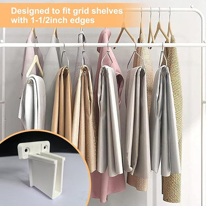 YSD 6Pcs Wire Shelf End Bracket, White Plastic Closet Shelves Brackets, Wall Mount Brackets for Shelves Closet, Screws Included