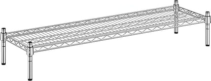 14" x 48" x 8" Chrome Wire Storage Shelf, Dunnage Rack, Commercial 1 Tier Small Shelf