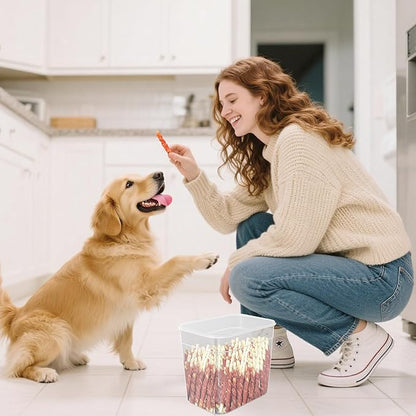 Dog Food Storage Container - Set of 3 Sizes Airtight Dog Treat Cat Food Containers - Small Plastic Pet Treat Holder for Cats, Dogs - Light Grey 3 Lbs + 2 Lbs + 1 Lbs Container Set