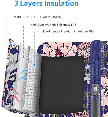 DALINDA Lunch Bag Lunch Box for Women Men Reusable Insulated Lunch Tote Bag,Leakproof Thermal Cooler Sack Food Handbags Case High Capacity for Travel Work Picnic Beach,Orchid3