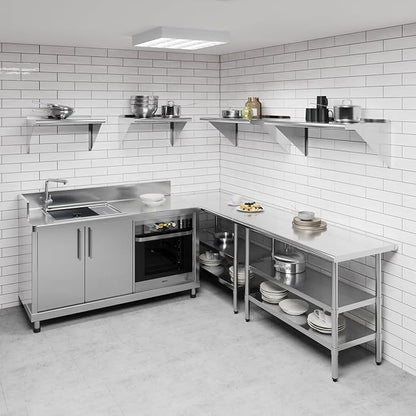 AmGood 36" Long X 18" Deep Stainless Steel Wall Shelf | NSF Certified | Appliance & Equipment Metal Shelving | Kitchen, Restaurant, Garage, Laundry, Utility Room