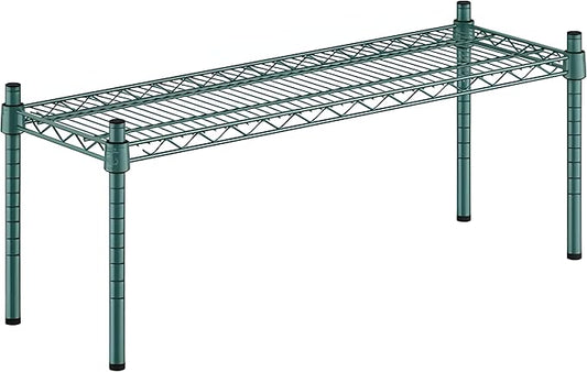 12" x 36" x 14" Green Epoxy Wire Storage Shelf, Dunnage Rack, Commercial 1 Tier Small Shelf