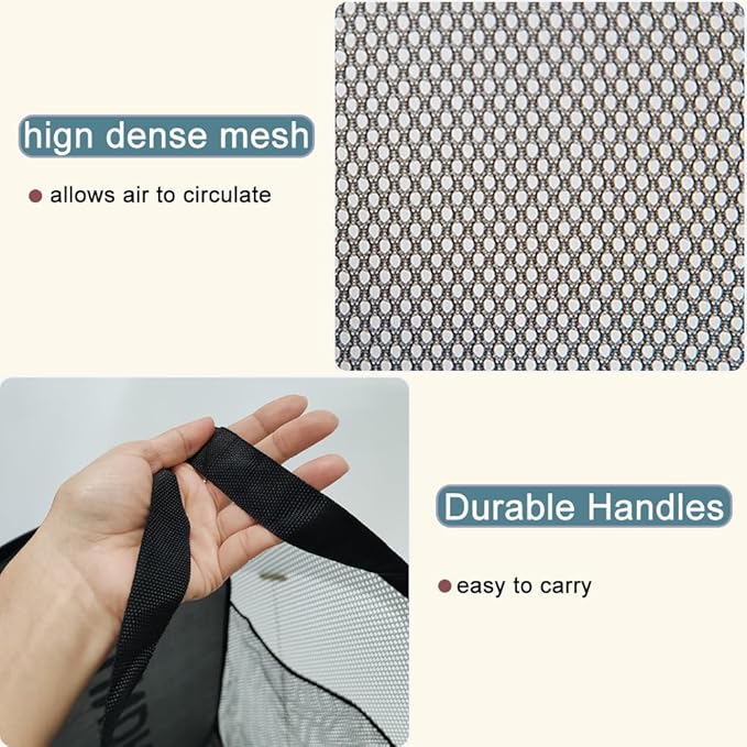 2Pack Collapsible Laundry Baskets Pop Up Laundry Hamper Mesh Storage Bins Clothes Hamper for Laundry, Blue