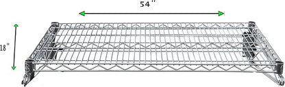 Heavy Duty Chrome Wire Storage Wall Shelf (18" x 54")