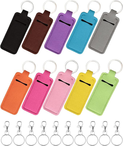 Chapstick Holder Keychain Lip Balm Holder Lipstick Sleeve Pouch Lip Gloss Holder Stocking Stuffers Gift for Women