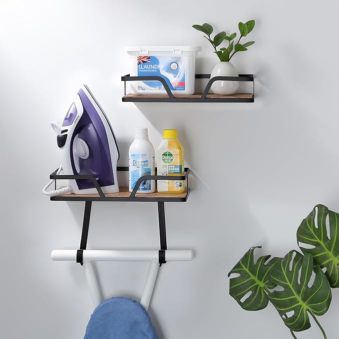 Ironing Board Holder - Iron Holder Ironing Board Hanger Wall Mounted, Laundry Room Organization