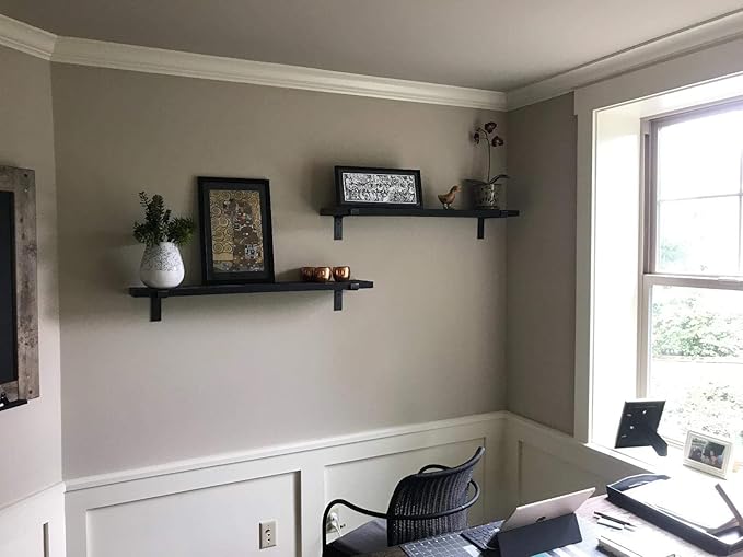 Shelf Brackets 10 Inch Lip Brackets, Heavy Duty Industrial Forged Steel Metal Floating Shelf Wall Brackets for a True 10'' Lumber Board 6 Pack