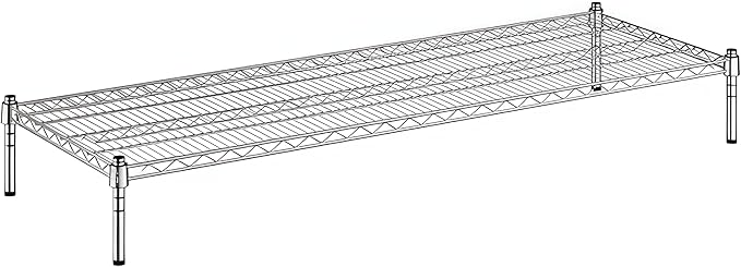 21" x 60" x 8" Chrome Wire Storage Shelf, Dunnage Rack, Commercial 1 Tier Small Shelf