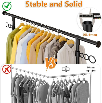 Heavy Duty Clothes Rack Clothing Racks for Hanging Clothes Garment Rack 45" Lx15.8 W x 67" H Rolling Clothes Rack with Wheels