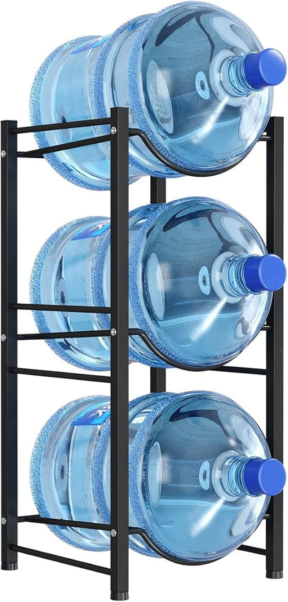 Lifewit 5 Gallon Water Jug Holder, 3 Tier Water Bottle Stand, 3 Slots Heavy Duty Water Dispenser Rack for Gallon Jugs, 126 lb/57 kg Capacity Detachable Water Jug Shelf Organizer for Home/Office Black