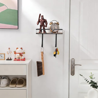 Over The Door & Wall Mount Ironing Board Hanger Wooden & Metal Laundry Room Organizer for Iron Steamer Pressing Accessories, Fits T-Leg Ironing Boards