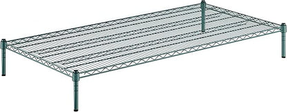 30" x 60" x 8" Green Epoxy Wire Storage Shelf, Dunnage Rack, Commercial 1 Tier Small Shelf