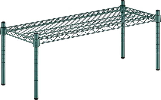 14" x 36" x 14" Green Epoxy Wire Storage Shelf, Dunnage Rack, Commercial 1 Tier Small Shelf