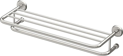 Gatco 5378 Designer II Bathroom Spa Towel Rack, 24", Satin Nickel | Wall Mounted Stainless Steel 26.50" W X 5.68" H X 10" D Towel Holder Rack with Towel Bar for Bathroom