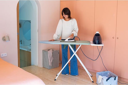Brabantia - Ironing Board C - Extra Large Steam Unit Holder - Adjustable in Height - Non-Slip Rubber Feet - Cotton Cover with Foam Layer - Foldable XL Unit - Soothing Sea - 49 x 18 inches
