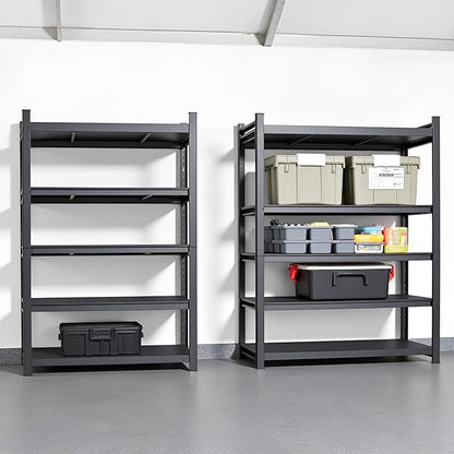 Metal Garage Shelving Unit, Heavy Duty 5-Tier Adjustable Storage Rack, Steel Shelving, 2000 lbs Capacity, Industrial Shelves for Heavy Tools and Equipment (5-Tier 71.2" H x39.4 W x 13.8" D)