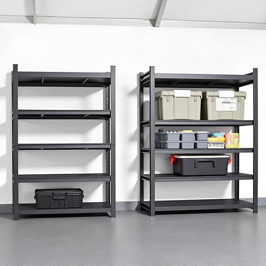 Metal Garage Shelving Unit, Heavy Duty 5-Tier Adjustable Storage Rack, Steel Shelving, 2000 lbs Capacity, Industrial Shelves for Heavy Tools and Equipment (5-Tier 71.2" H x39.4 W x 13.8" D)