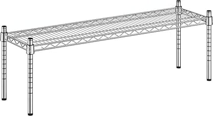 12" x 42" x 14" Chrome Wire Storage Shelf, Dunnage Rack, Commercial 1 Tier Small Shelf