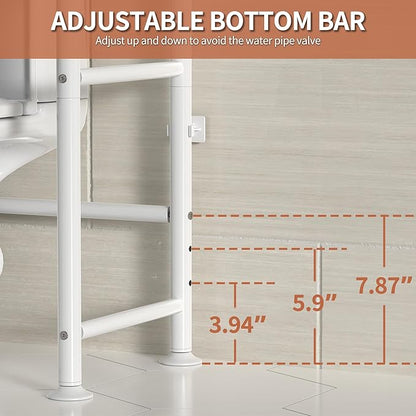 3-Tier Over The Toilet Storage, Freestanding Metal Bathroom Shelves, Space Saver Above The Over Toilet Storage Shelf for Bathroom (White)