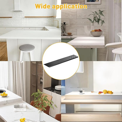 Hidden Granite Countertop Support Brackets 8 Pack 16" L x 2.5" W,3/8" Thick Heavy Duty Counter top Brackets,Flat Black Wall Mount Support Countertop Overhang Support for Quartz, Wood, Concrete,Island