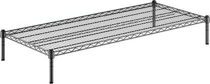 24" x 54" x 8" Black Epoxy Wire Storage Shelf, Dunnage Rack, Commercial 1 Tier Small Shelf