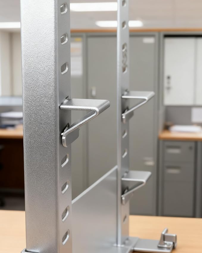 WAFJAMF Steel Shelf Clips 10PCS Heavy Duty Adjustable Shelves Brackets Pilaster Shelf Clip Support for Metal and Wood Shelves Cabinets - Silver