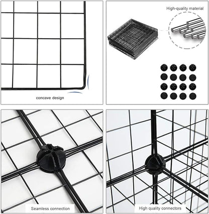 C&AHOME Wire Cube Storage, 6 - Cube Organizer Metal C Grids, Modular Shelves Units, Storage Bins Shelving, Closet Organizer, Ideal for Home, Office, Living Room, 36.6”L x 12.4”W x 36.6”H Black