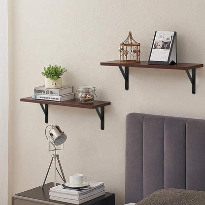 4 Pack L11 x H 8" Black Heavy Duty Shelf Brackets with Screws Metal Shelf Brackets Shelf Support Angle Brackets for Shelves L Brackets Heavy Duty Floating Shelf