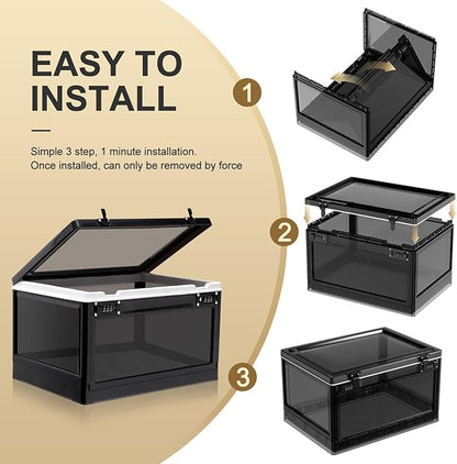 Lalifebuss Large Lock Box for Personal Items, 24 Litre Combination Lockable Storage Box for Office Locker/School/Medicine/Snacks/Phone Jail/Electronic/Home (Black&White)