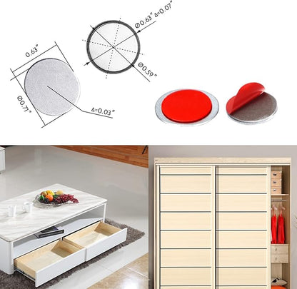 Mousike Magnetic Door Catch Ultra Thin Cabinet Magnets Stainless Steel Drawer Magnet Catch for Sliding Door Closure Kitchen Cabinet Cupboard Closet Closer (8Pack)