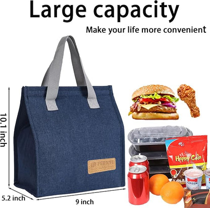 Lunch Bag for Women/Men,Waterproof Reusable Portable Lunch Tote,Lunch Box Bag.Thermal Cooler Bag Ideal for Work/Party/l/Travel/Picnic (Light Blue)