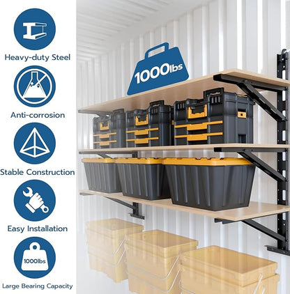 4 Pcs Shipping Container Shelving Bracket, Shipping Container Accessories, Heavy Duty Steel Adjustable Shelf Brackets for Containers Warehouse Garage, 22"(D) x 46.5"(H)