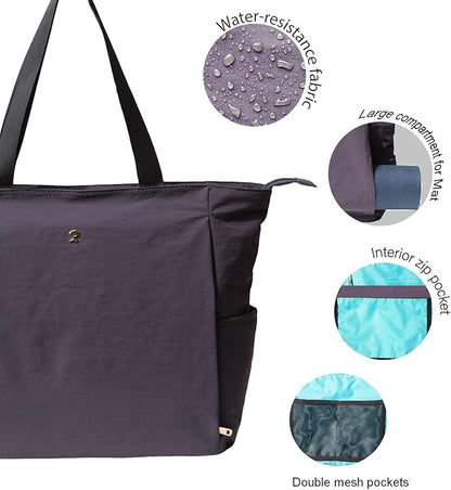 ESVAN Yoga Mat Bag Yoga Tote Carrier Shoulder Bag Carryall Tote for Office,Yoga,Pilates,Travel,Beach and Gym