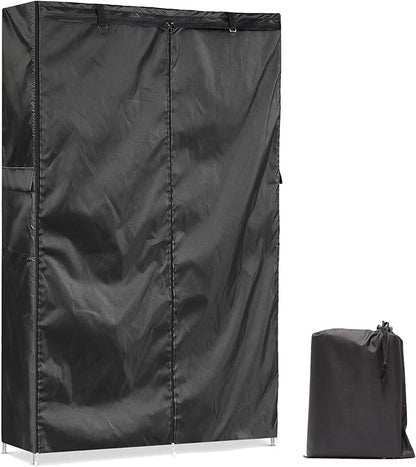 Premium Wire Shelf Cover with 5 Way Zipper & Bag, 48"W x 18"D x 72"H, 600D Heavy Duty Waterproof Dustproof Storage Shelving Cover, Protect & Organize for Outdoor Kithen Garage Basement Rack