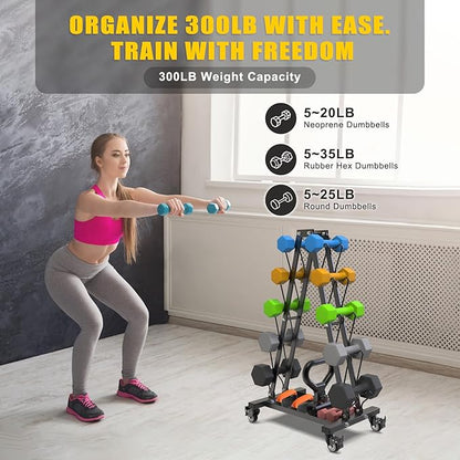 Kipika Heavy Duty 3 Tier Dumbbell Rack Multifunctional, Weight Rack for Dumbbells, Home Gym Equipment, Suitable for Storage of Dumbbell, Kettle Bell, Barbell Plate, Barbell Bar