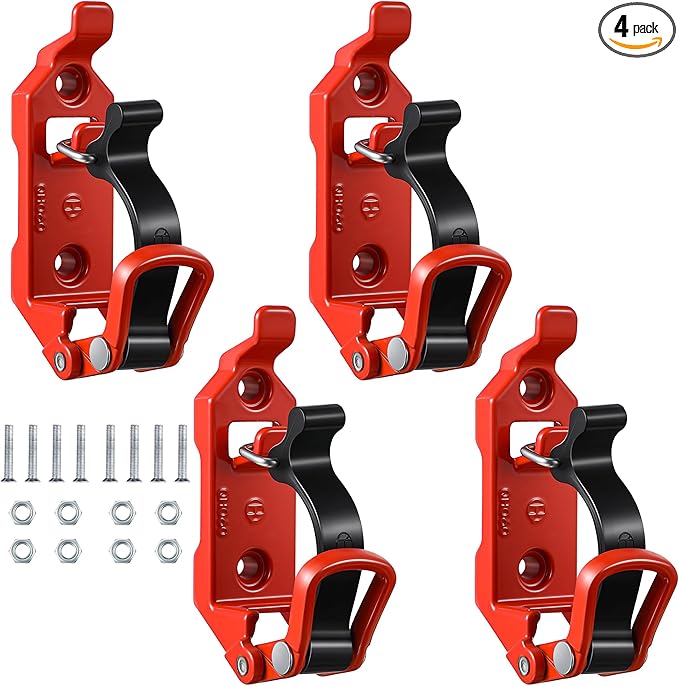 4 Pcs Shovel Holder for Truck, Heavy Duty Shovel Mounts for Roof Rack, Quick Release Axe Holder Mount Kit, Metal and Rubber Car Accessories/ Garage Storage/ Truck/ Wall Mounting Brackets