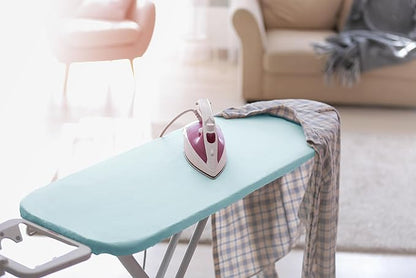 Encasa XO Ironing Board Cover and Pad 54"x15" - 4mm Felt Large Iron Board Cover with Padding - Heat Resistant, Stain-Safe Dye, Non Slip Elastic Bungee Cord Tightening Iron Table Cover Ice Blue