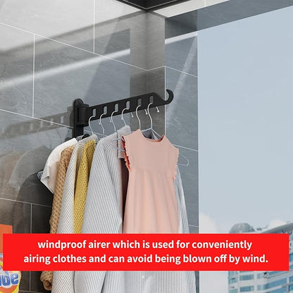 Laundry Drying Rack Wall Mounted Clothes Drying Rack Clothes Hanger Coat Hanger Garment Hooks Metal Clothes Hooks Black