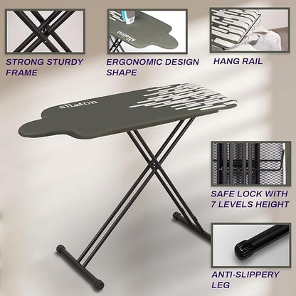 Extra Large Ironing Board with Large Hang Rail in 53" L x 20" W