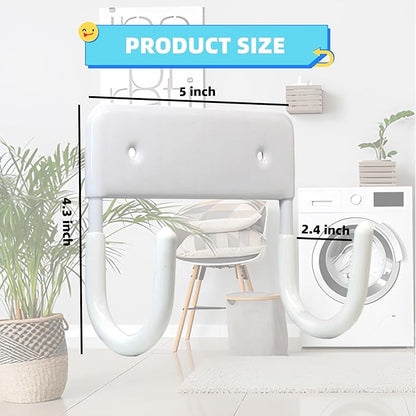 BiJun Ironing Board Hanger Wall Mount, Ironing Board Hanger with 5 Inch Length, Iron Board Holder Wall Mount for Laundry Rooms (White)