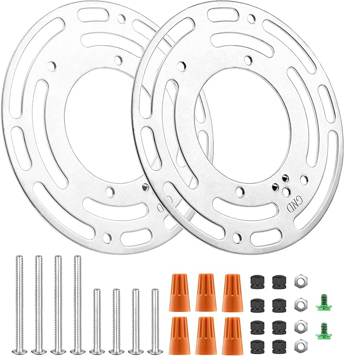 2 Pack Universal Light Fixture Mounting Bracket, 4 Inches Diameter Steel Round Universal Light Crossbar with Screws and Nuts, Mounting Bracket for Mount Wall Light, Close to Ceiling Light