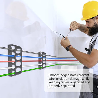20 Pack Cable Chase-Wire Bracket, Cable Support Wire Bracket Holder for NMB Electrical Cord Organized Management, 9-Hole 1-Inch Diameter