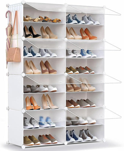 Shoe Storage,32 Pairs Shoe Rack Organizer for Closet Shoe Cabinet with Door Shoe Shelves for Closet,Entryway,Hallway,Bedroom