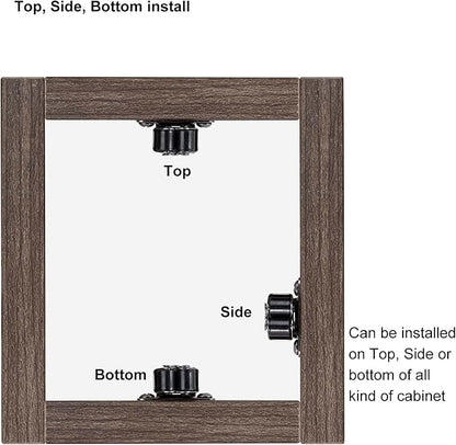 8 PCS Cabinet Latch Double Roller Catch Hardware for Cupboard Closet Cabinet Door Latches and Catches, Black Nickel