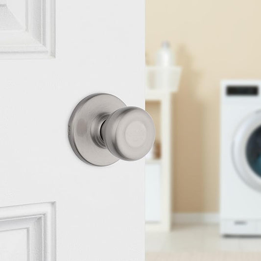 Kwikset Tylo Interior Passage Door Knob, Handle For Closet and Hallway Doors, Non-Locking Doorknob in Satin Nickel, with Microban Protection, 1 Count (Pack of 1)