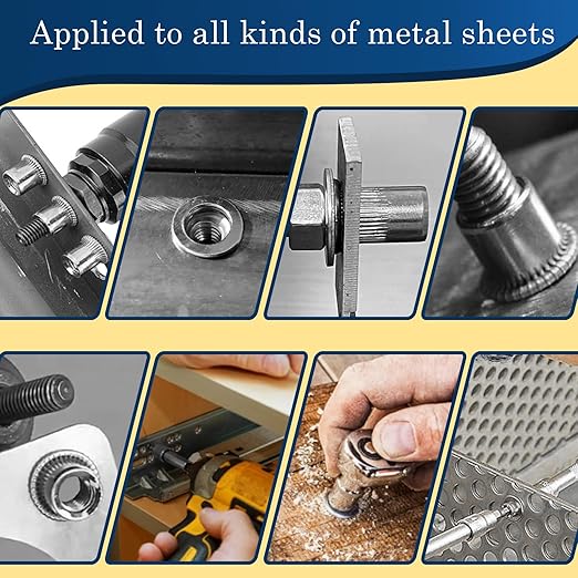1/4''-20 UNC Rivet Nut, 88Pcs 304 Stainless Steel Flat Head Rivnut Threaded Insert Nutsert