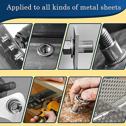 1/4''-20 UNC Rivet Nut, 88Pcs 304 Stainless Steel Flat Head Rivnut Threaded Insert Nutsert