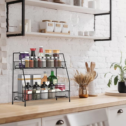 Spice Rack Organizer for Cabinet, Bathroom Organizer Countertop, Bathroom Counter Organizer, Kitchen Countertop Organizer, Bathroom Vanity Organizer (Pack of 2)